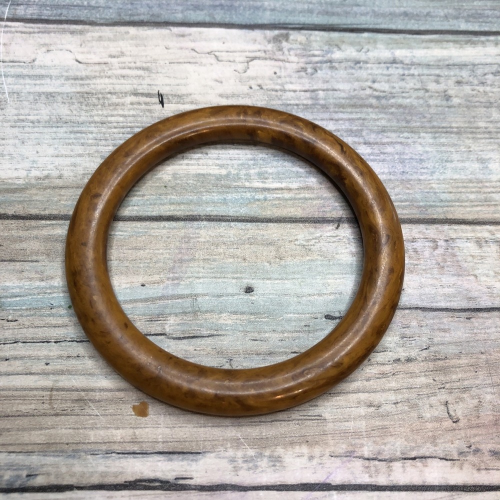 Bakelite Bangle Butterscotch Marble Swirl Pattern Design Art Deco VTG TESTED